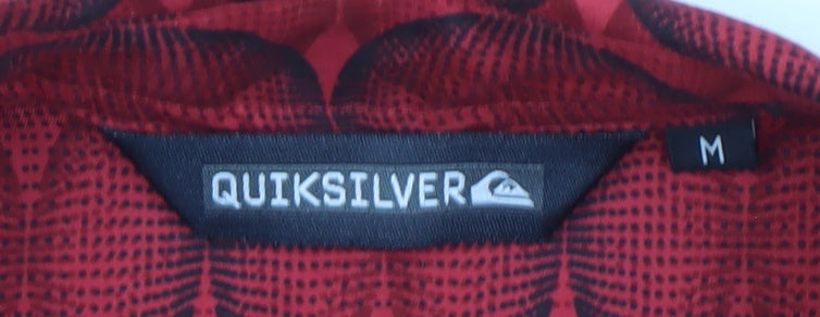 Quiksilver Men's Red Geometric Short Sleeve Shirt M