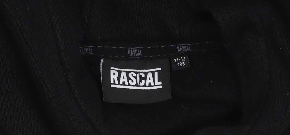 Rascal Boys Black Pullover Hoodie, Size 11-12 Years