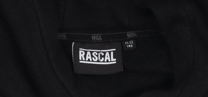 Rascal Boys Black Pullover Hoodie, Size 11-12 Years