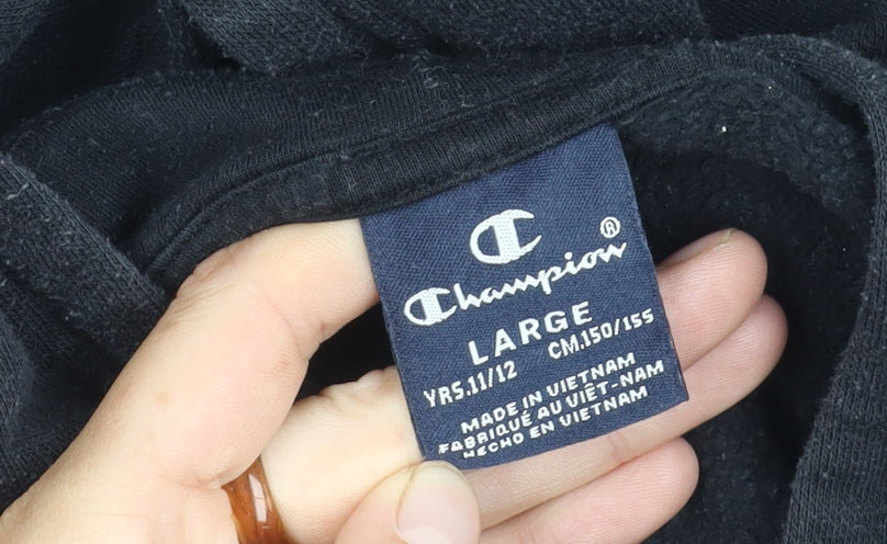 Champion Boys Black Pullover Hoodie L