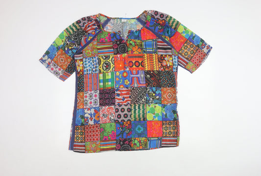 Cotton Traders Women's Patchwork Multicoloured Top Size 14