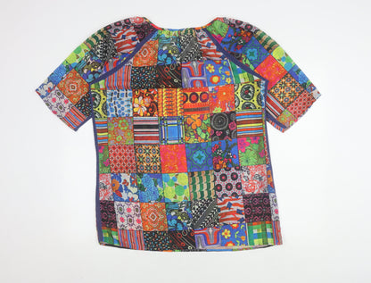 Cotton Traders Women's Patchwork Multicoloured Top Size 14
