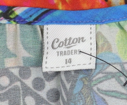 Cotton Traders Women's Patchwork Multicoloured Top Size 14