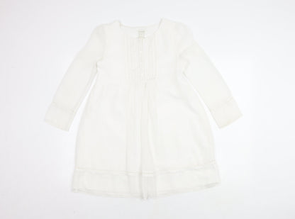 Monsoon Girls Ivory Long Sleeve Dress 11 Years