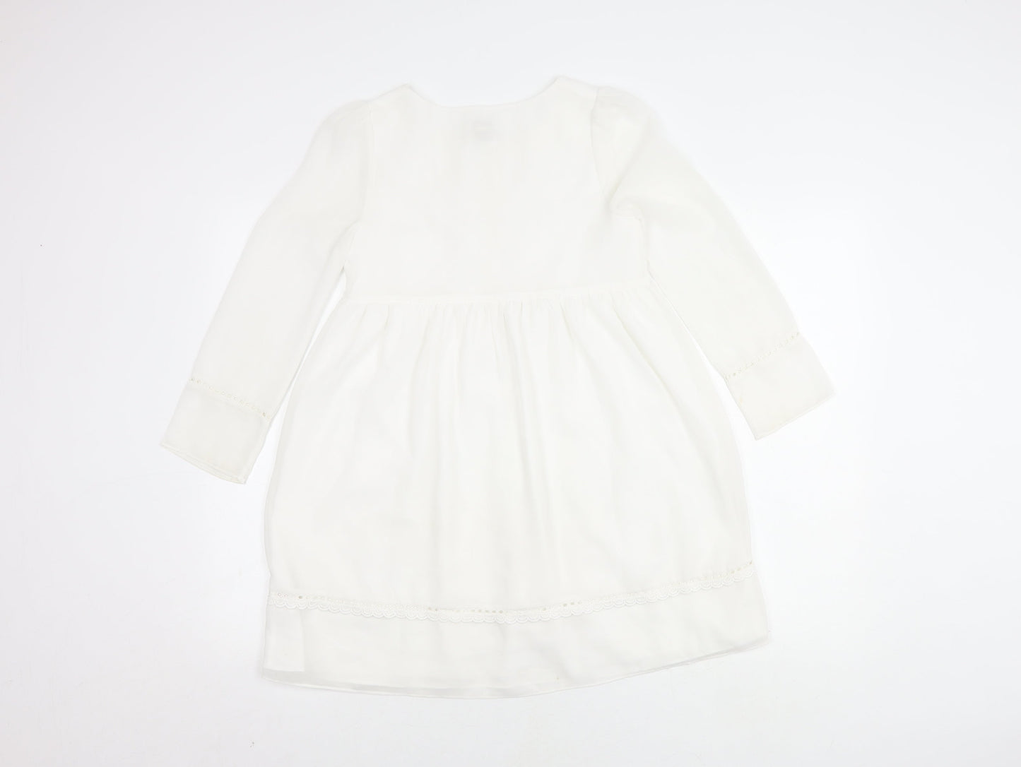 Monsoon Girls Ivory Long Sleeve Dress 11 Years