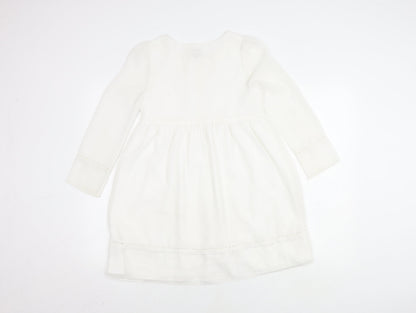 Monsoon Girls Ivory Long Sleeve Dress 11 Years