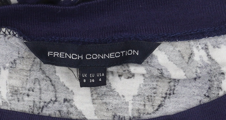 Womens UK Size 8 French Connection Multicoloured Tunic T-Shirt