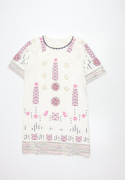 White Stuff Women's Multicoloured Dress, Size 8, Embroidered