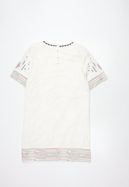 White Stuff Women's Multicoloured Dress, Size 8, Embroidered