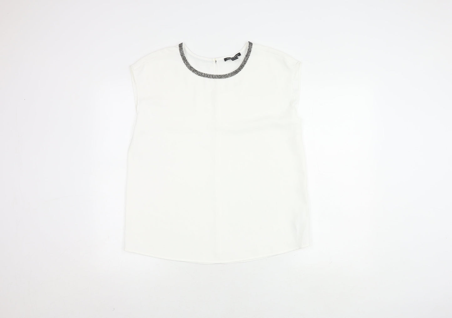 Hilary Radley Women's White Sleeveless Blouse M