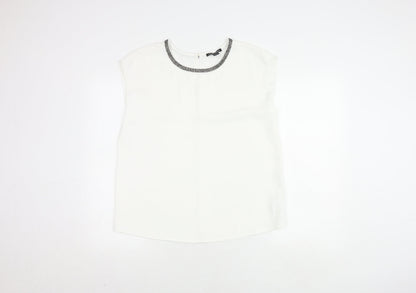 Hilary Radley Women's White Sleeveless Blouse M