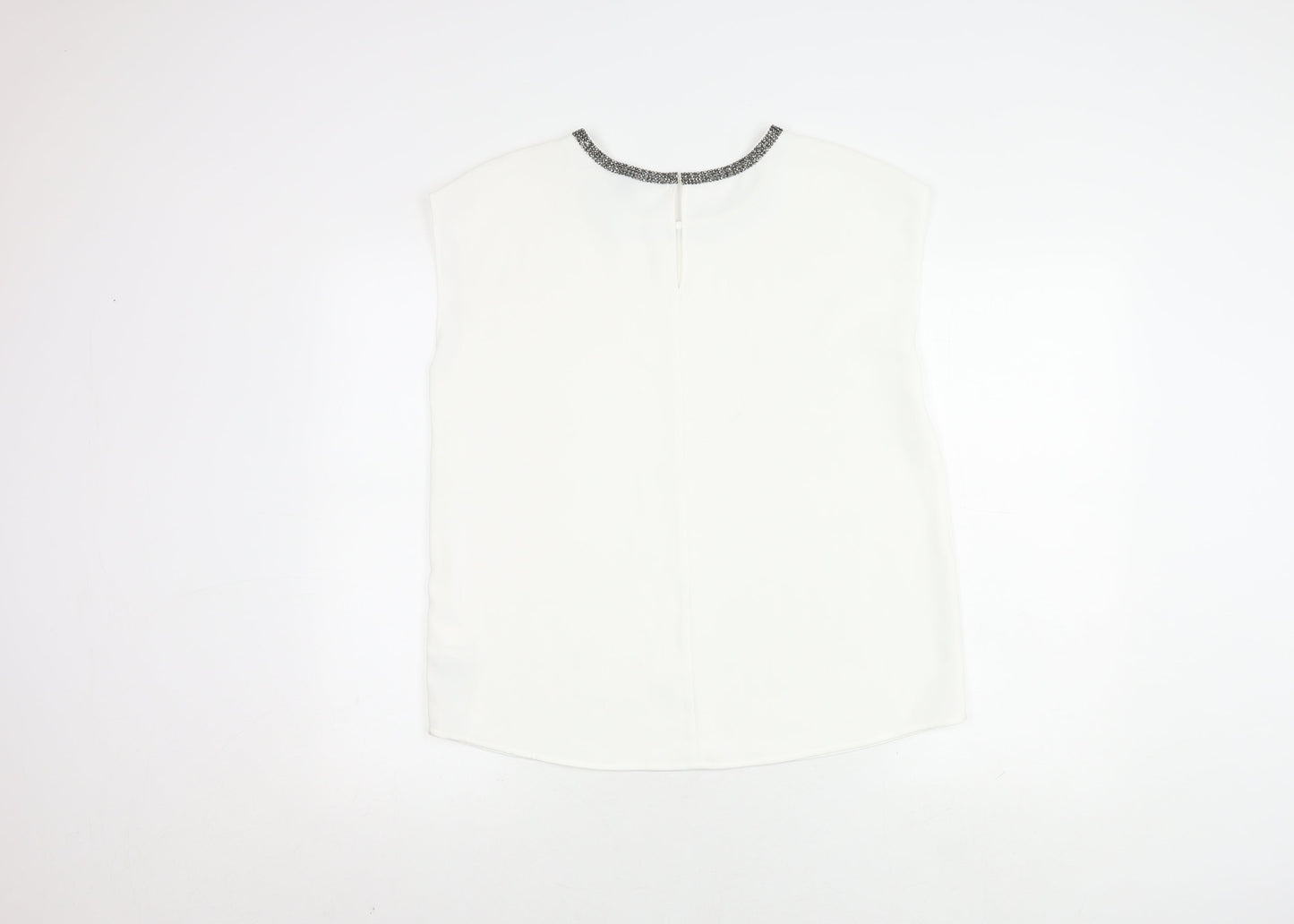 Hilary Radley Women's White Sleeveless Blouse M