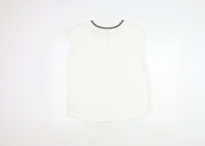Hilary Radley Women's White Sleeveless Blouse M