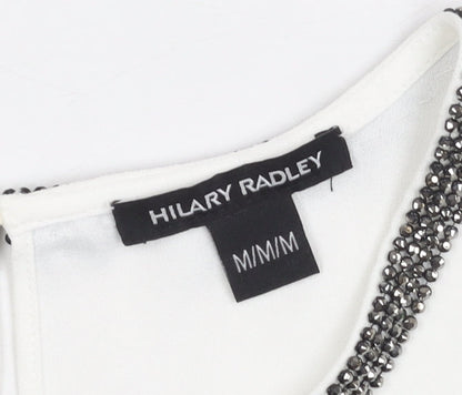 Hilary Radley Women's White Sleeveless Blouse M