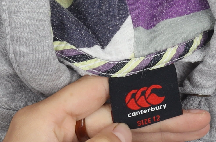 Canterbury Women's Grey Hooded Zip Jacket Size 12