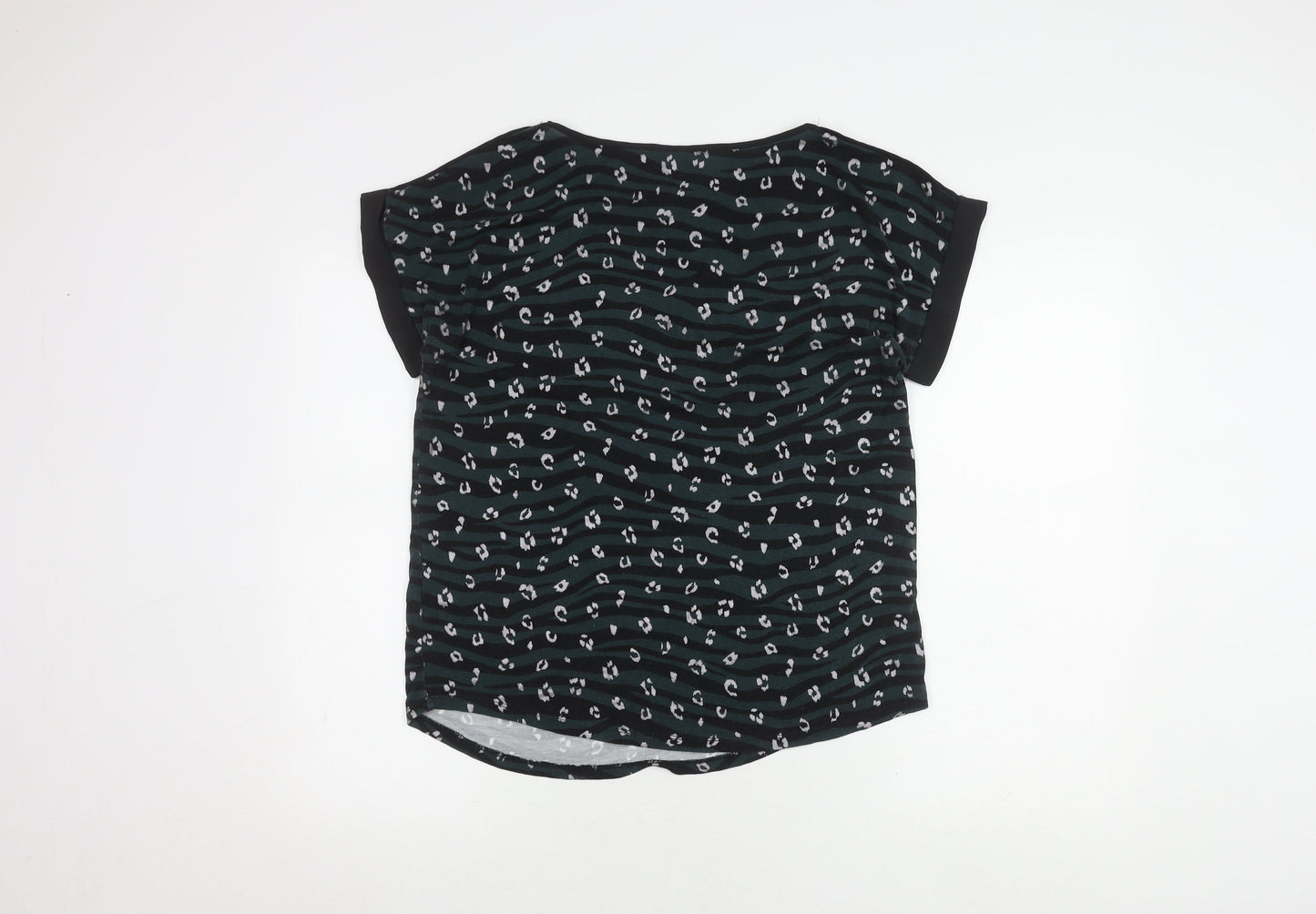 Oasis Women's Black Tunic T-Shirt, M, Animal Print