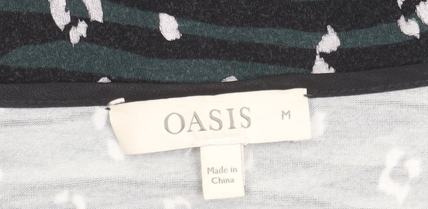 Oasis Women's Black Tunic T-Shirt, M, Animal Print