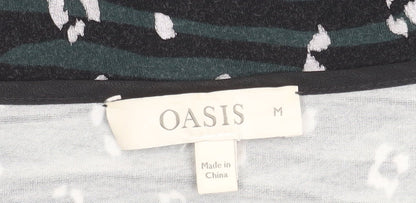 Oasis Women's Black Tunic T-Shirt, M, Animal Print