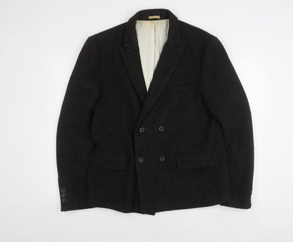 Bellfield Unisex Black Check Blazer Lined Blazer L