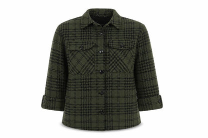 Pull & Bear Women's Green Check Jacket, Size S, Casual Wear