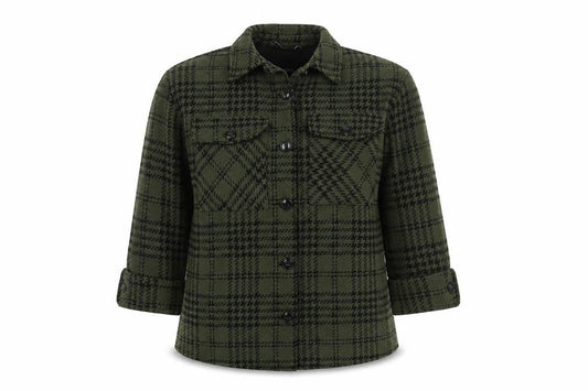 Pull & Bear Women's Green Check Jacket, Size S, Casual Wear