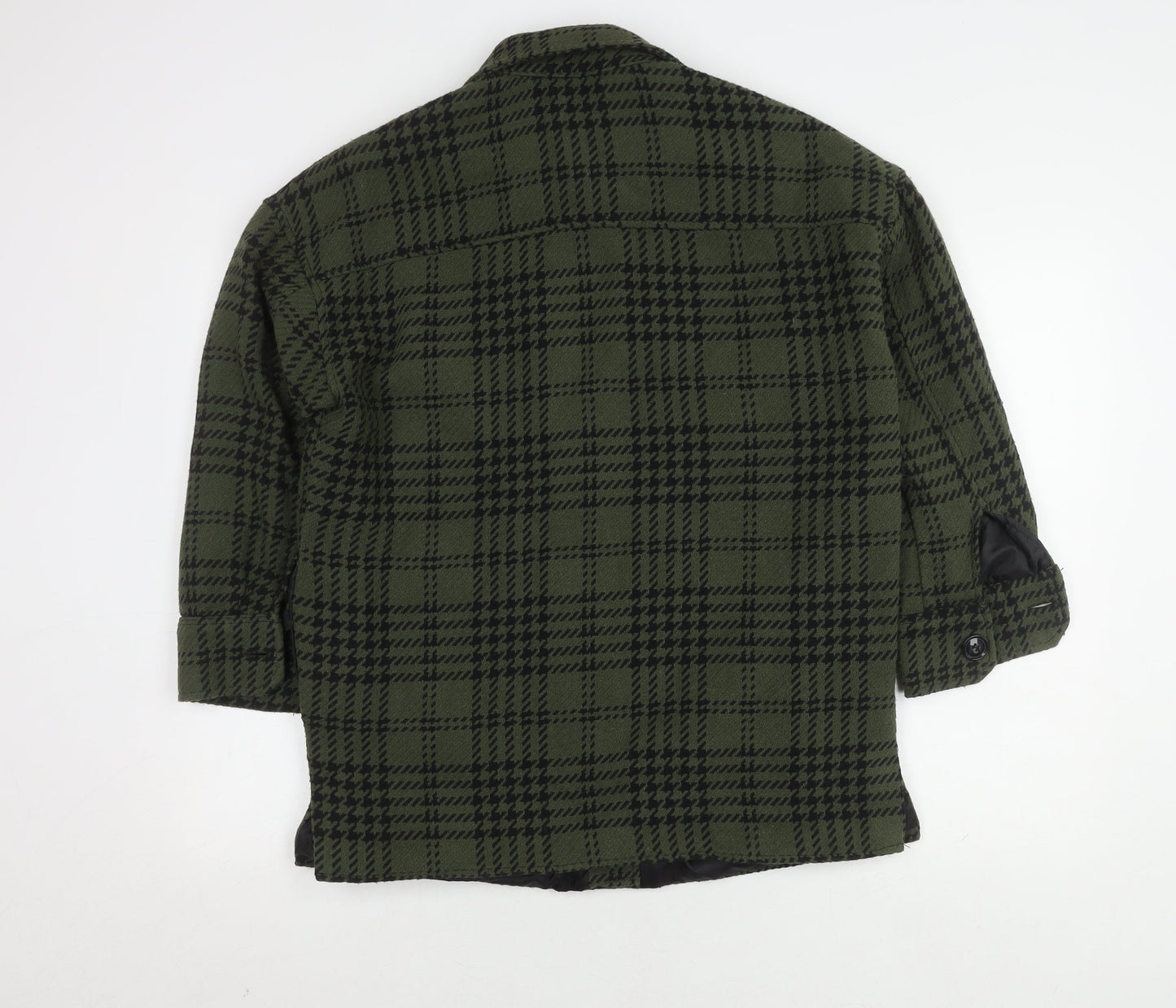 Pull & Bear Women's Green Check Jacket, Size S, Casual Wear