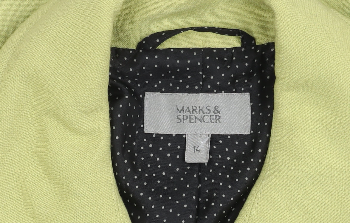 Marks and Spencer Green Cropped Blazer UK 14 Women