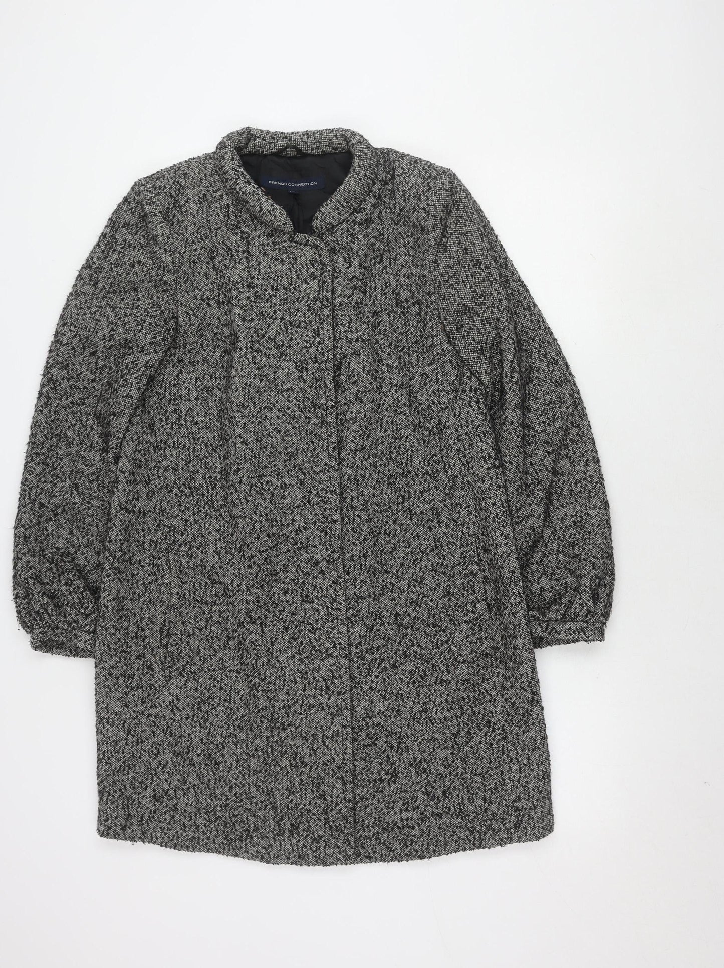 Womens UK Size 8 French Connection Black Overcoat