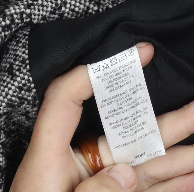 Womens UK Size 8 French Connection Black Overcoat
