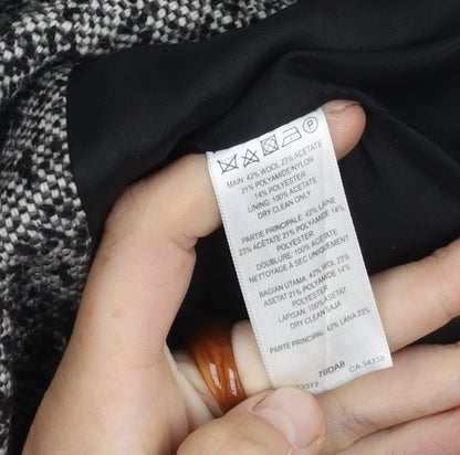 Womens UK Size 8 French Connection Black Overcoat