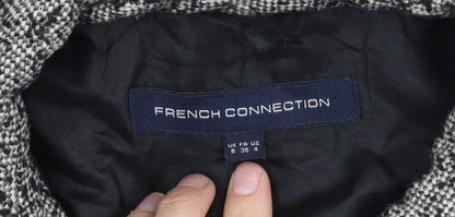 Womens UK Size 8 French Connection Black Overcoat