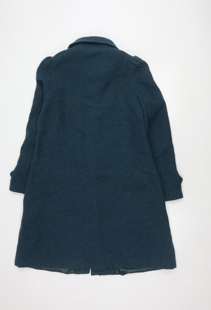 Womens UK Size 14 Topshop Blue Pea Coat