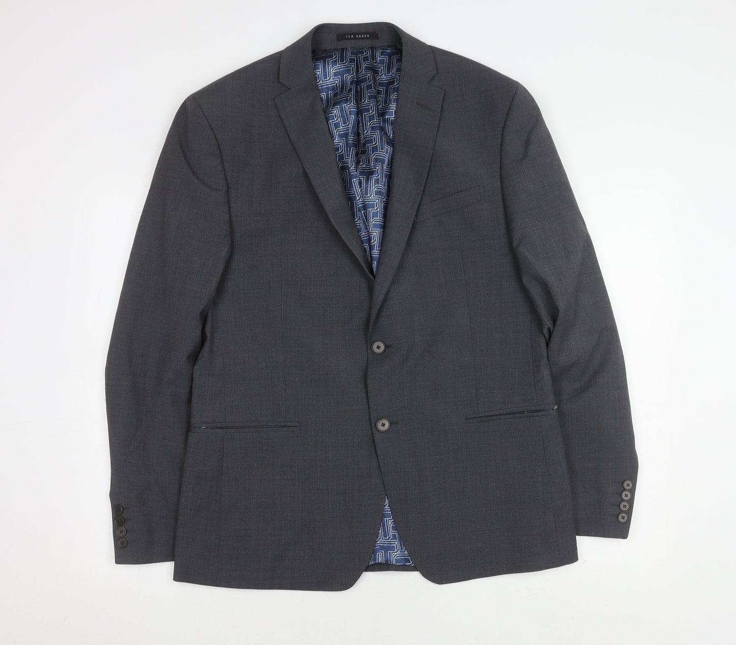 Mens UK Size 42 Ted Baker Regular Grey Suit Jacket