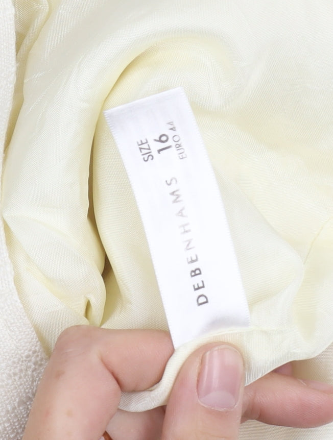 Debenhams Women's Ivory Suit Jacket Size 16