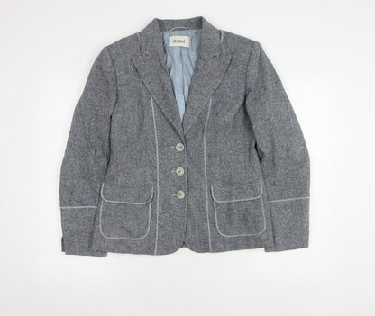 Delmod Women's Grey Blazer, Size 12, Classic Fit