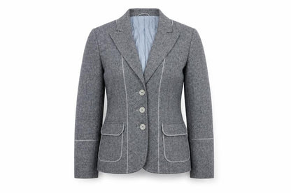 Delmod Women's Grey Blazer, Size 12, Classic Fit