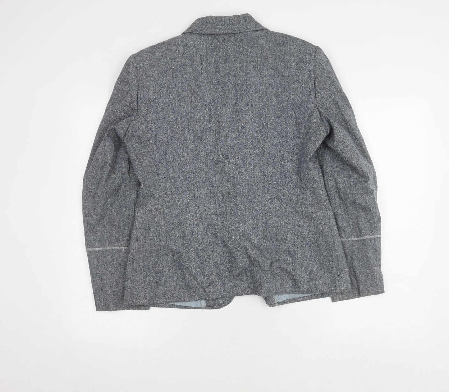 Delmod Women's Grey Blazer, Size 12, Classic Fit