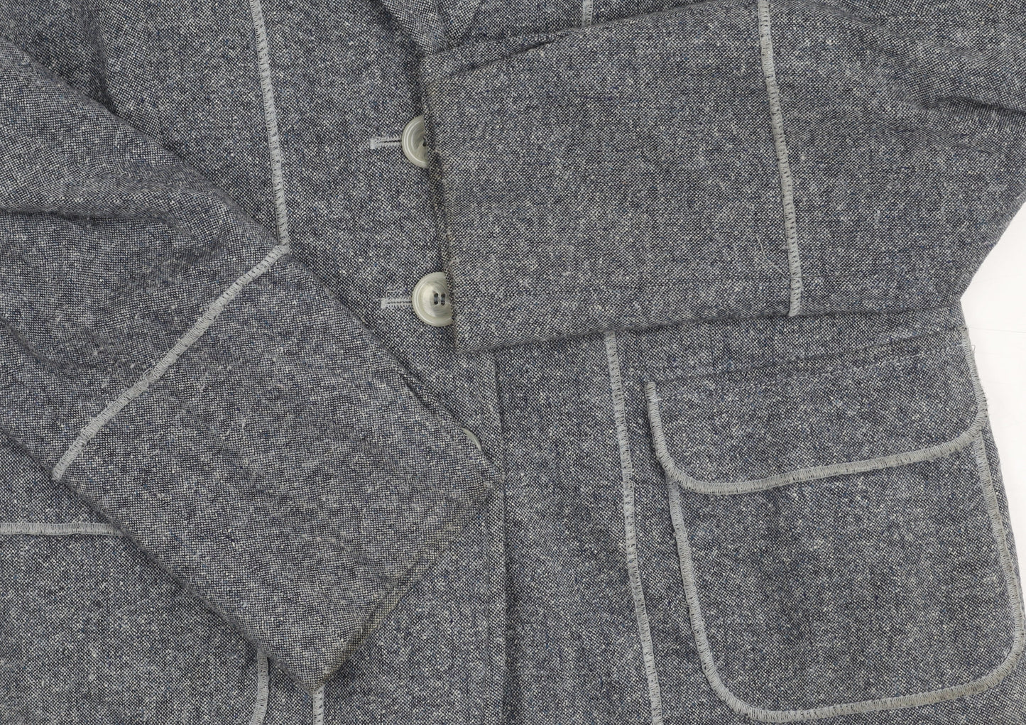 Delmod Women's Grey Blazer, Size 12, Classic Fit