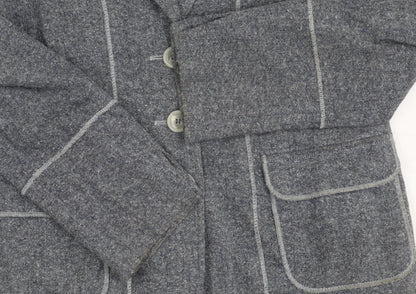 Delmod Women's Grey Blazer, Size 12, Classic Fit