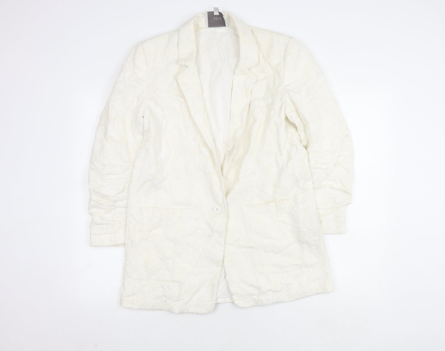 Joie Women's White Blazer, Size 8, Lined Notch Lapel