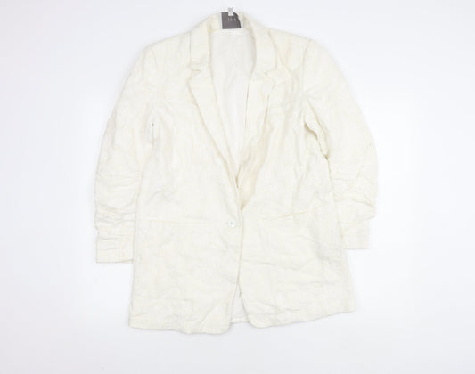Joie Women's White Blazer, Size 8, Lined Notch Lapel