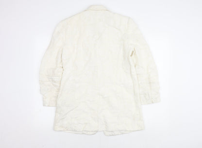 Joie Women's White Blazer, Size 8, Lined Notch Lapel