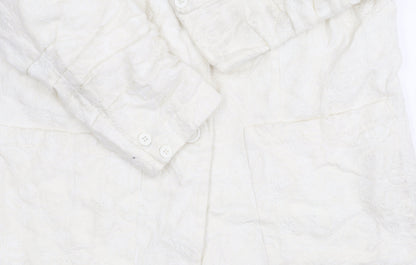Joie Women's White Blazer, Size 8, Lined Notch Lapel