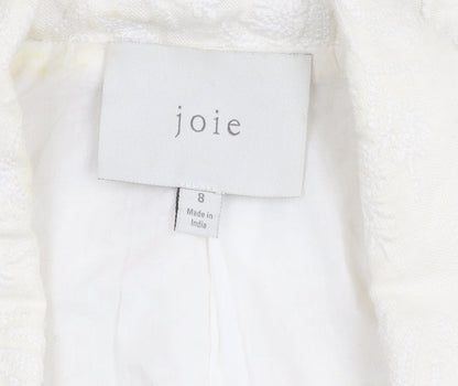 Joie Women's White Blazer, Size 8, Lined Notch Lapel