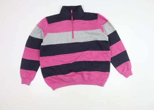 Cotton Traders Women’s Pink Striped Pullover M