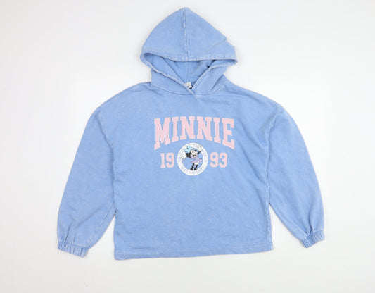 Womens UK Size 10 Disney Blue Pullover Hoodie