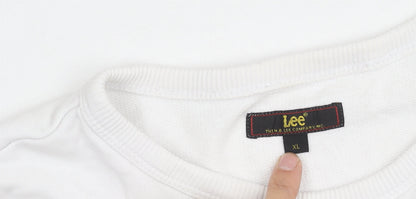 Lee Unisex Adults White XL Logo Sweatshirt
