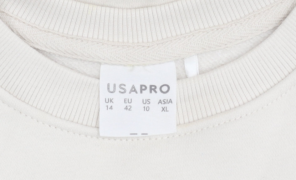 USA Pro Women's Ivory Pullover Sweatshirt Size 14