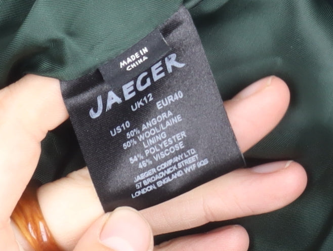 Womens UK Size 12 Jaeger Green Overcoat