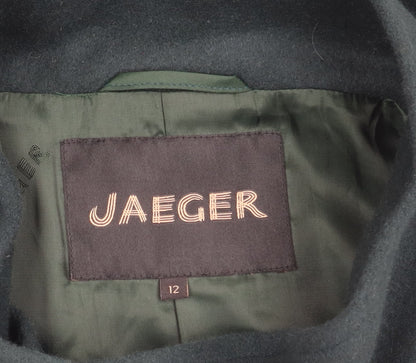 Womens UK Size 12 Jaeger Green Overcoat